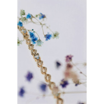925 Sterling Silver Gold Plated Topaz Bracelet