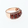 925 Sterling Silver Gold Plated Hessonite & CZ Ring Size 9.5