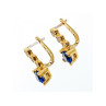 925 Sterling Silver Gold Plated Alpanite & CZ Earrings Turkey