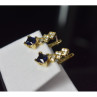 925 Sterling Silver Gold Plated Alpanite & CZ Earrings Turkey