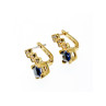 925 Sterling Silver Gold Plated Alpanite & CZ Earrings Turkey