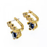 925 Sterling Silver Gold Plated Alpanite & CZ Earrings Turkey