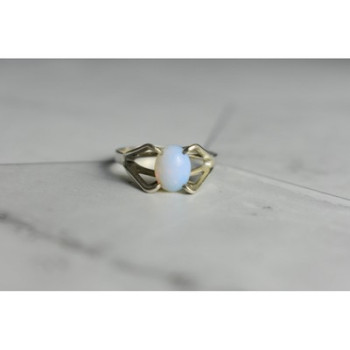 925 Sterling Silver Opal Ring Size 6.5