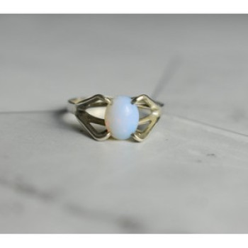 925 Sterling Silver Opal Ring Size 6.5