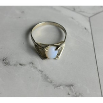 925 Sterling Silver Opal Ring Size 6.5