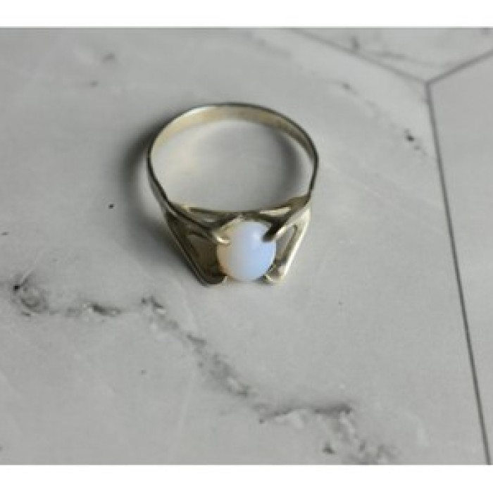 925 Sterling Silver Opal Ring Size 6.5