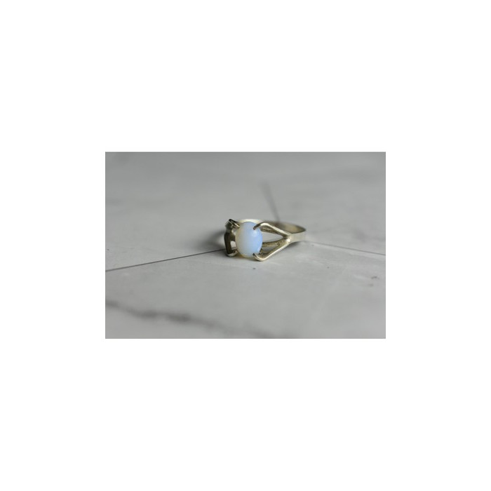 925 Sterling Silver Opal Ring Size 6.5