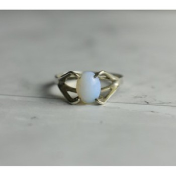 925 Sterling Silver Opal Ring Size 6.5