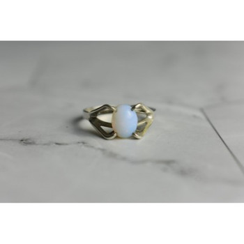 925 Sterling Silver Opal Ring Size 6.5