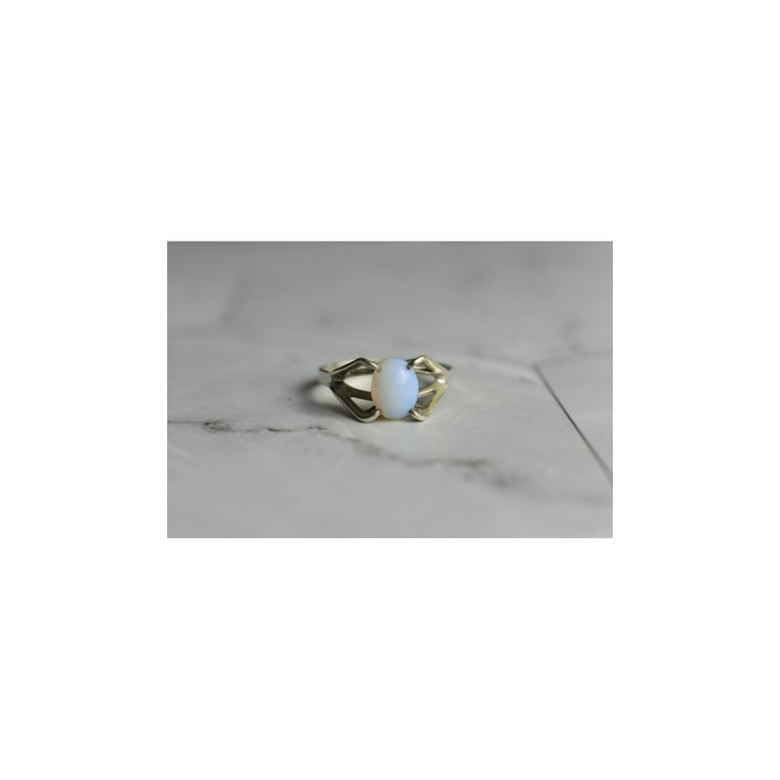 925 Sterling Silver Opal Ring Size 6.5