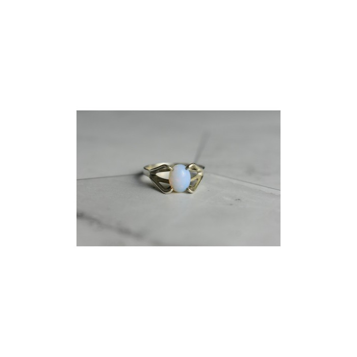 925 Sterling Silver Opal Ring Size 6.5