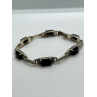 925 STERLING SILVER  AGATE & MARCASITE BRACELET