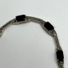 925 Sterling Silver Agate & Marcasite Bracelet