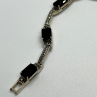 925 Sterling Silver Agate & Marcasite Bracelet