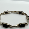 925 Sterling Silver Agate & Marcasite Bracelet