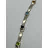 925 STERLING SILVER  PERIDOT, TOURMALINE, TOPAZ & CITRINE BRACELET