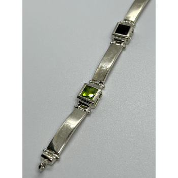925 STERLING SILVER  PERIDOT, TOURMALINE, TOPAZ & CITRINE BRACELET