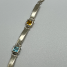 925 Sterling Silver Peridot, Tourmaline, Topaz & Citrine Bracelet