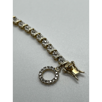 925 STERLING SILVER GOLD PLATED CHARM  BRACELET