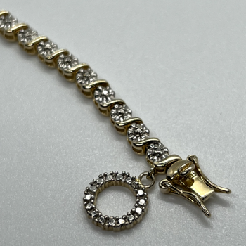 925 Sterling Silver Gold Plated Charm Bracelet