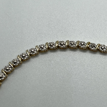 925 Sterling Silver Gold Plated Charm Bracelet