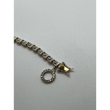 925 STERLING SILVER GOLD PLATED CHARM  BRACELET