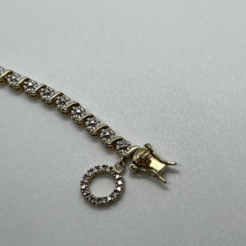 925 Sterling Silver Gold Plated Charm Bracelet