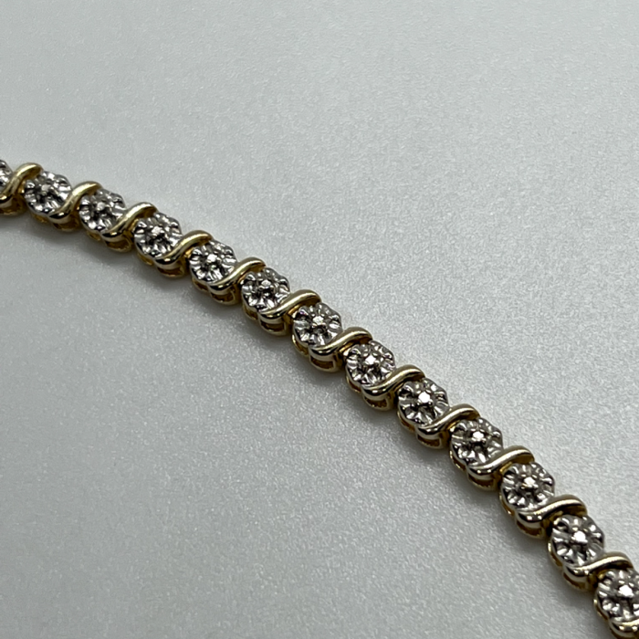 925 Sterling Silver Gold Plated Charm Bracelet