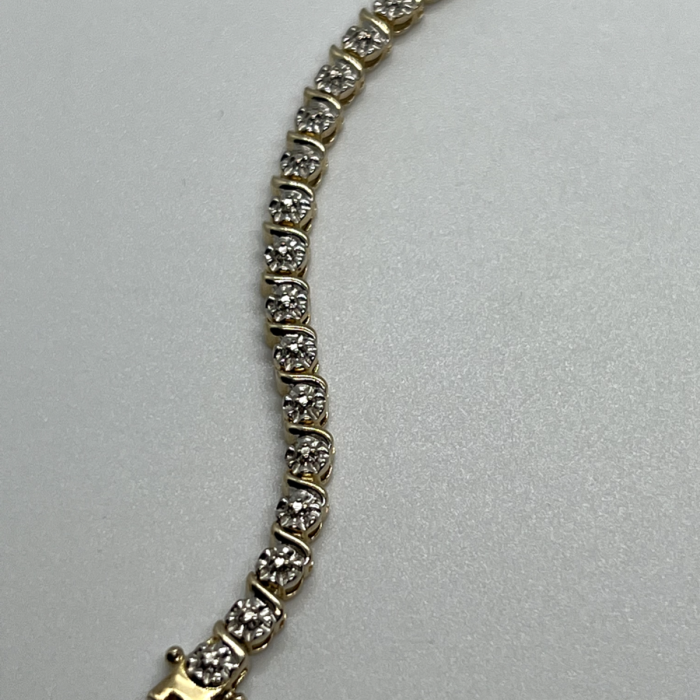 925 Sterling Silver Gold Plated Charm Bracelet