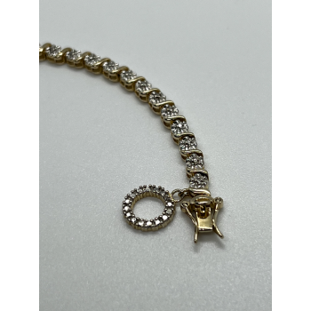 925 STERLING SILVER GOLD PLATED CHARM  BRACELET