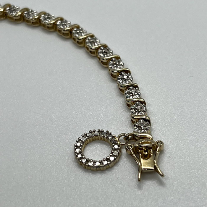925 Sterling Silver Gold Plated Charm Bracelet