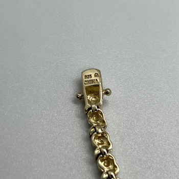 925 Sterling Silver Gold Plated Charm Bracelet
