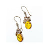 Vintage 925 Sterling Silver Amber Earrings
