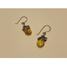 Vintage 925 Sterling Silver Amber Earrings