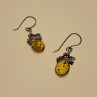Vintage 925 Sterling Silver Amber Earrings