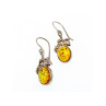 Vintage 925 Sterling Silver Amber Earrings