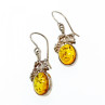 Vintage 925 Sterling Silver Amber Earrings