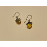 Vintage 925 Sterling Silver Amber Earrings