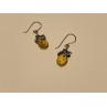 Vintage 925 Sterling Silver Amber Earrings