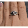925 Sterling Silver Morganite & Jewelry Glass Ring Size 8