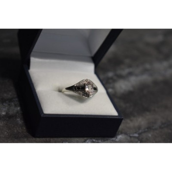 925 Sterling Silver Morganite & Jewelry Glass Ring Size 8