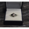 925 Sterling Silver Morganite & Jewelry Glass Ring Size 8