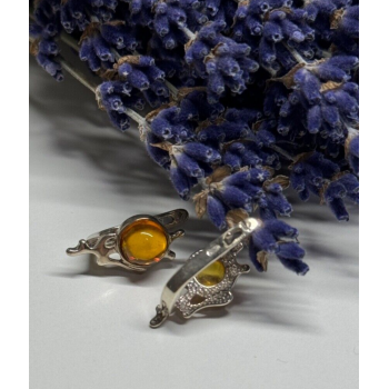 925 Sterling Silver Amber Earrings