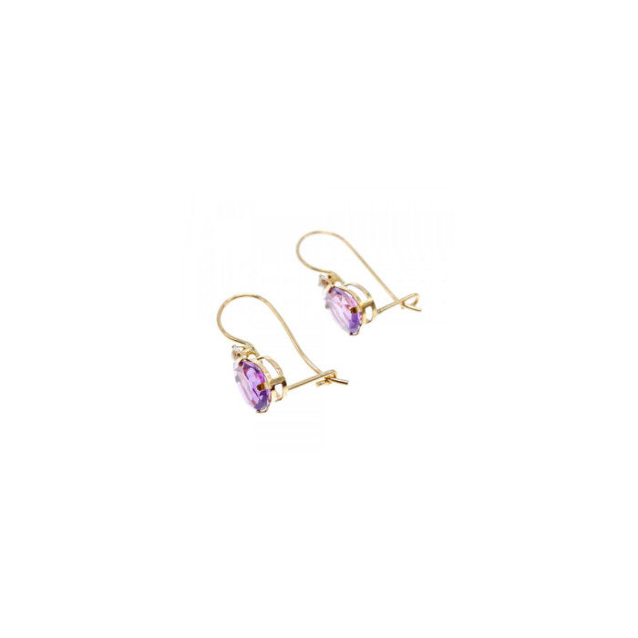 10K YELLOW GOLD TOURMALINE & DIAMOND EARRINGS