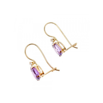 10K YELLOW GOLD TOURMALINE & DIAMOND EARRINGS