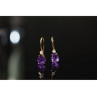 10K YELLOW GOLD TOURMALINE & DIAMOND EARRINGS