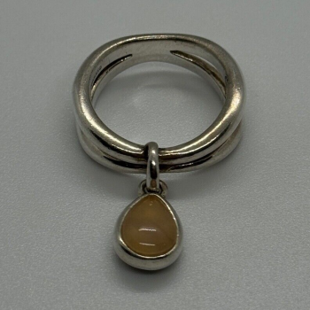 925 Sterling Silver Agate Ring Size 6