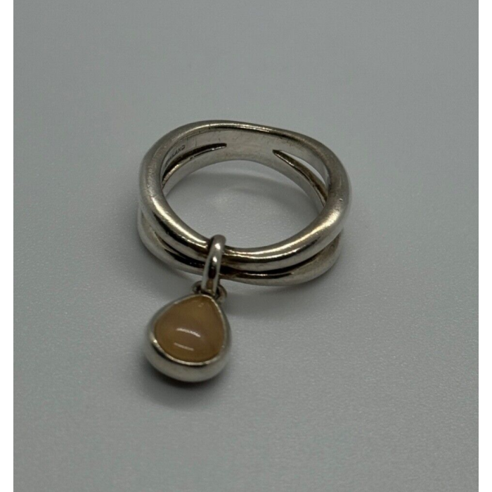 925 Sterling Silver Agate Ring Size 6