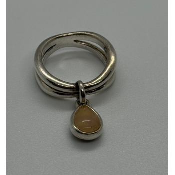 925 Sterling Silver Agate Ring Size 6