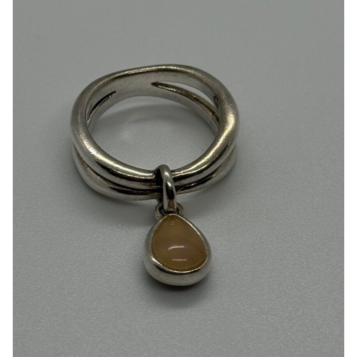 925 Sterling Silver Agate Ring Size 6